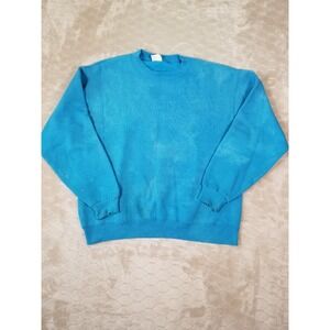 VTG 90s Cheetah Mervyns Crewneck Sweatshirt - Sz L - Faded Tie Dye Effect Look